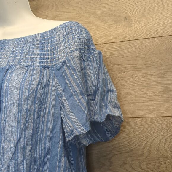 Abercrombie and Fitch Striped Boho Embroidered Blouse Women's Size Small - Picture 5 of 8